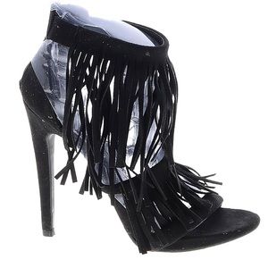 Charlotte Russe - 5” stilettos with frills, black, size 7